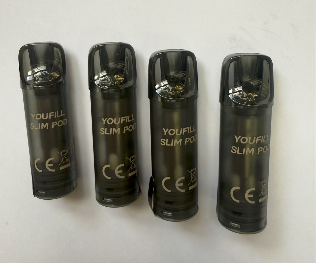YOUFILL SLIM refillable empty mesh pod pack - 1.0 ohm 4 PACK 2mL