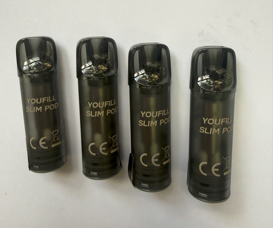 YOUFILL SLIM refillable empty mesh pod pack - 1.0 ohm 4 PACK 2mL