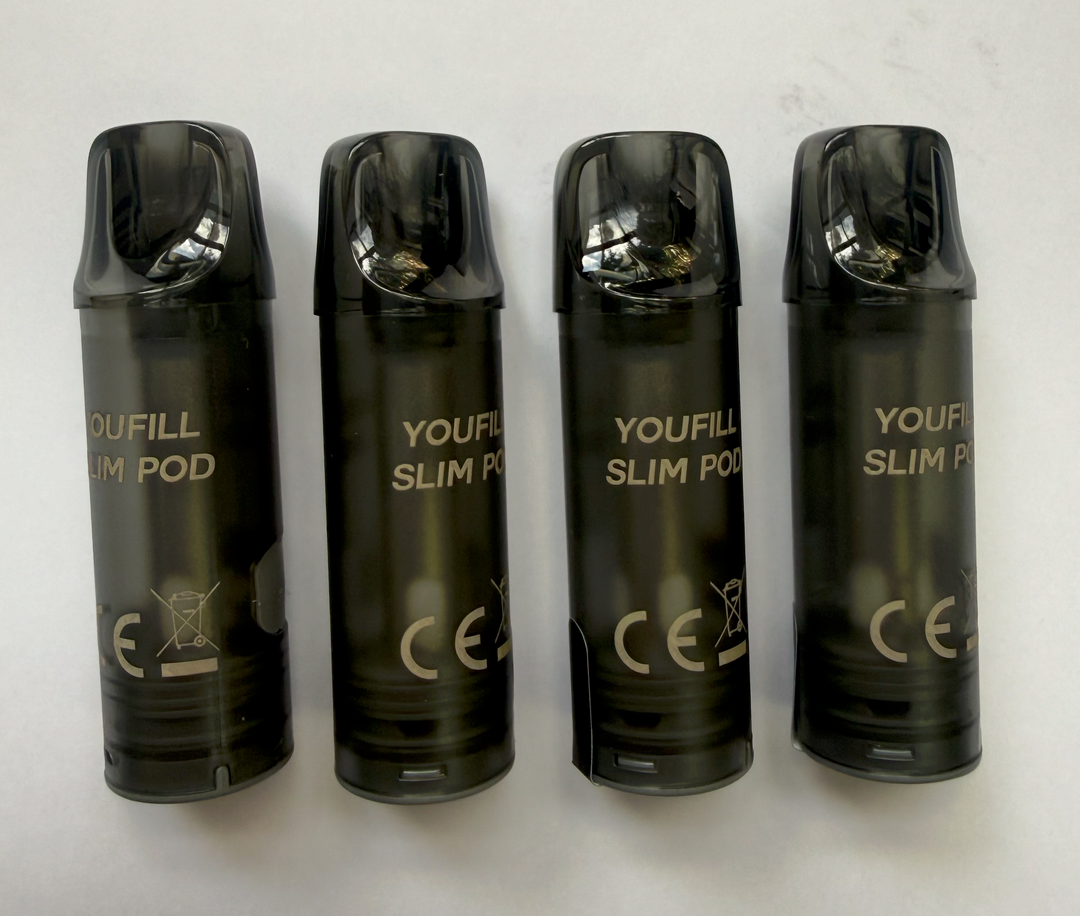 YOUFILL SLIM refillable empty mesh pod pack - 1.0 ohm 4 PACK 2mL