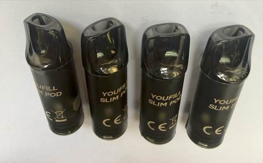 YOUFILL SLIM refillable empty mesh pod pack - 1.0 ohm 4 PACK 2mL