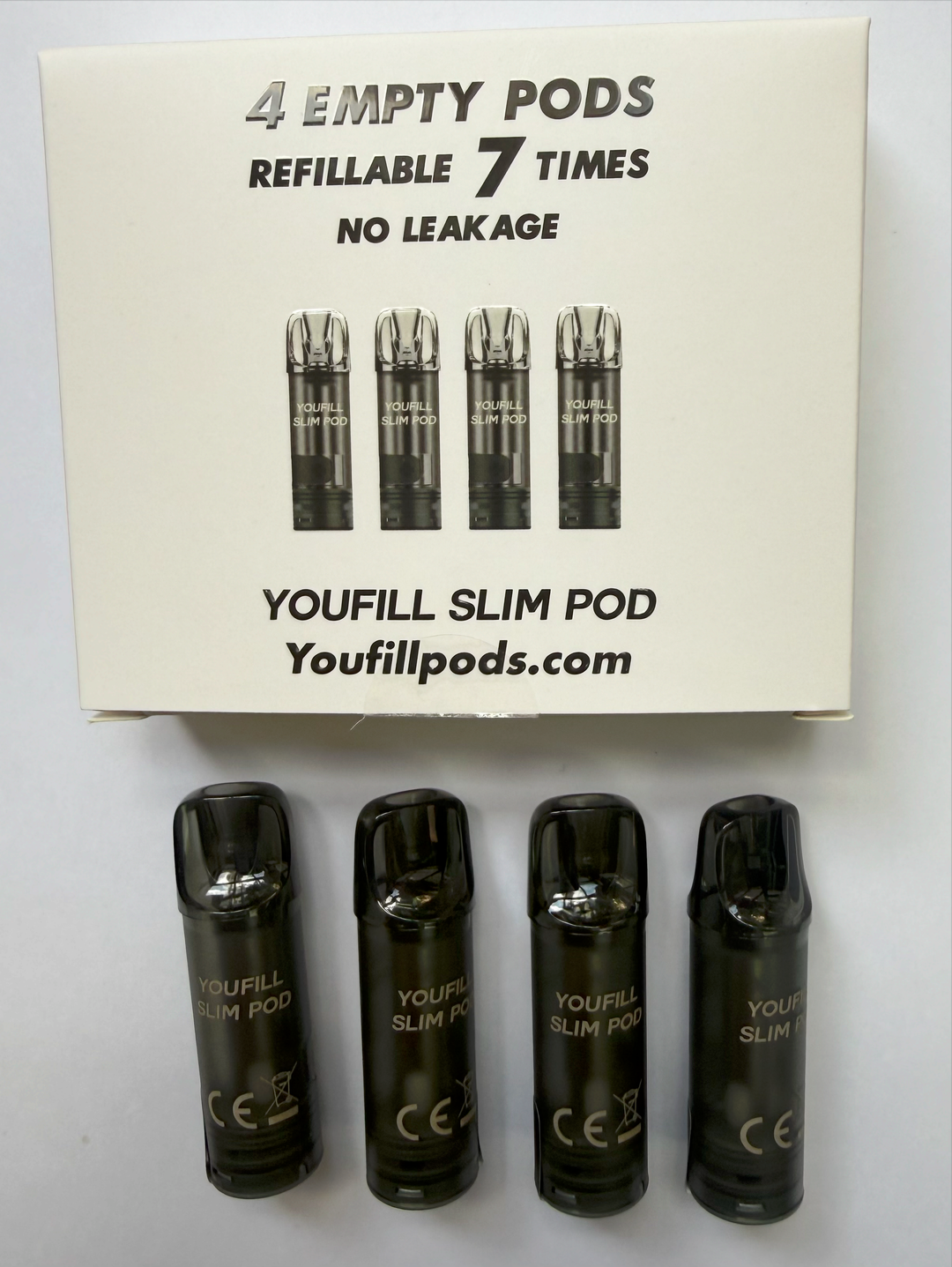 YOUFILL SLIM refillable empty mesh pod pack - 1.0 ohm 4 PACK 2mL